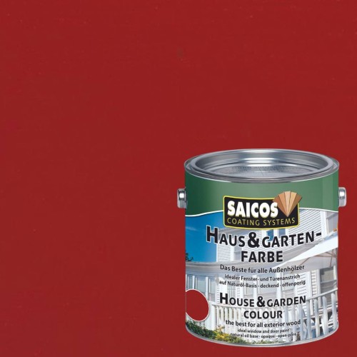 Краска укрывная для дерева Saicos Haus & Garten-Farbe цвет 2301 Шведский красный 2,5 л