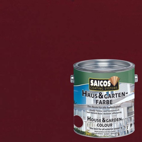 Краска укрывная для дерева Saicos Haus & Garten-Farbe цвет 2310 Бордо 2,5 л