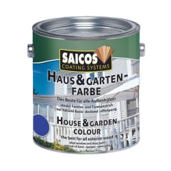 Краска укрывная для дерева Saicos Haus & Garten-Farbe цвет 2520 Лазурный синий 0,125 л