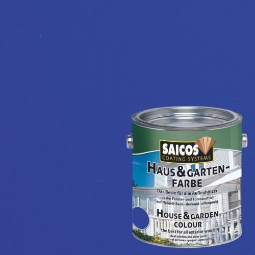Краска укрывная для дерева Saicos Haus & Garten-Farbe цвет 2520 Лазурный синий 2,5 л