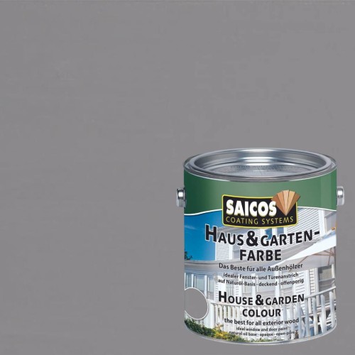 Краска укрывная для дерева Saicos Haus & Garten-Farbe цвет 2701 Серый скалистый 2,5 л