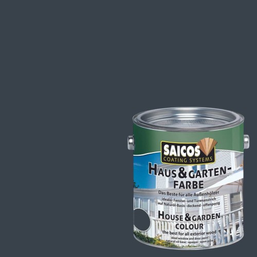 Краска укрывная для дерева Saicos Haus & Garten-Farbe цвет 2791 Серый антрацит 0,75 л