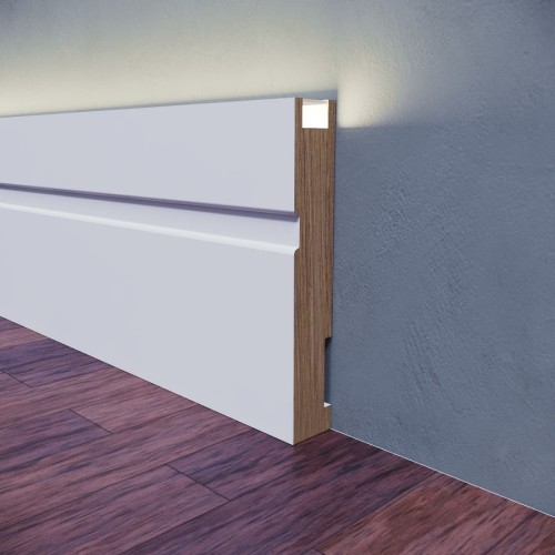 Плинтус МДФ под покраску Evrowood PN 102 Led с подсветкой 2000×100×16 Плинтус МДФ под покраску Evrowood PN 102 Led с подсветкой 2000×100×16