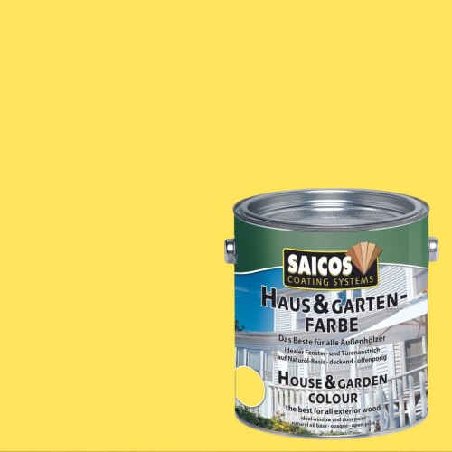Краска укрывная для дерева Saicos Haus & Garten-Farbe цвет 2112 Лимонный 2,5 л