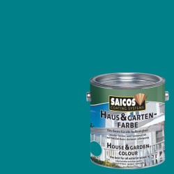 Краска укрывная для дерева Saicos Haus & Garten-Farbe цвет 2506 Сейшельский синий 0,125 л