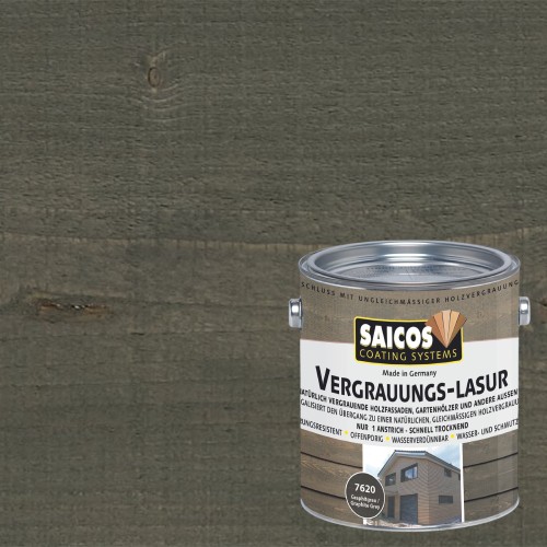 Лазурь для дерева Saicos Vergrauungs-Lasur цвет 7620 Графитово-серый 0,125 л Лазурь для дерева Saicos Vergrauungs-Lasur цвет 7620 Графитово-серый 0,125 л