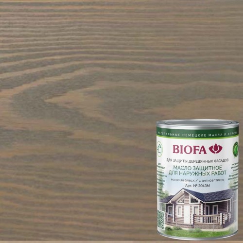 Масло для фасадов Biofa 2043М цвет 4330 Гранит 0,4 л