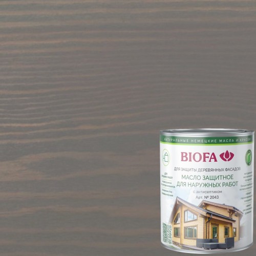 Масло для фасадов Biofa 2043 цвет 4331 Серая гавань 2,5 л