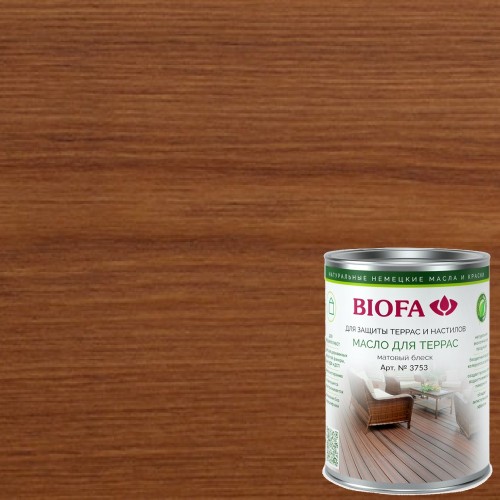 Масло для террас Biofa 3753 цвет 3708 Ятоба 0,4 л