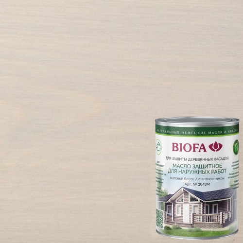 Масло для фасадов Biofa 2043М цвет 4314 Айсберг 2,5 л