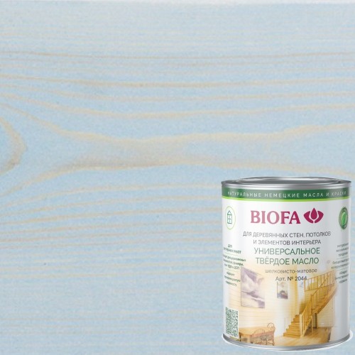 Масло с твердым воском для дерева Biofa 2044 цвет 2007 Небесный 2,5 л
