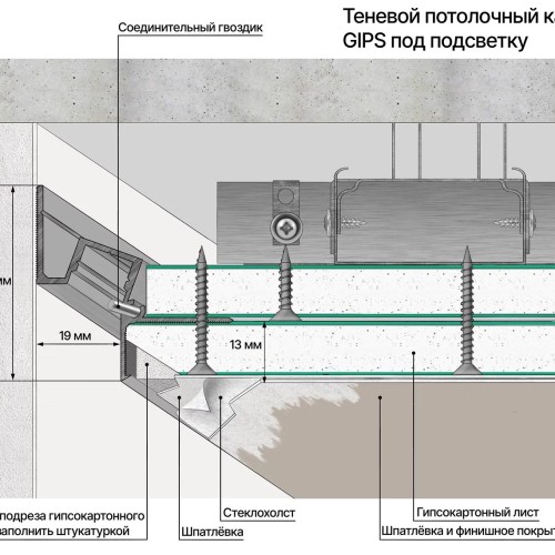 Профиль алюминиевый теневой с подсветкой Laconistiq Gips Черный RAL 9005 51-21-300 матовый 3000×43,8×44,1 Профиль алюминиевый теневой с подсветкой Laconistiq Gips Черный RAL 9005 51-21-300 матовый 3000×43,8×44,1