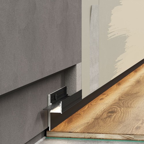 Плинтус алюминиевый теневой с подсветкой Laconistiq Light Черный 33-11-300 3000×41,3×15 Плинтус алюминиевый теневой с подсветкой Laconistiq Light Черный 33-11-300 3000×41,3×15