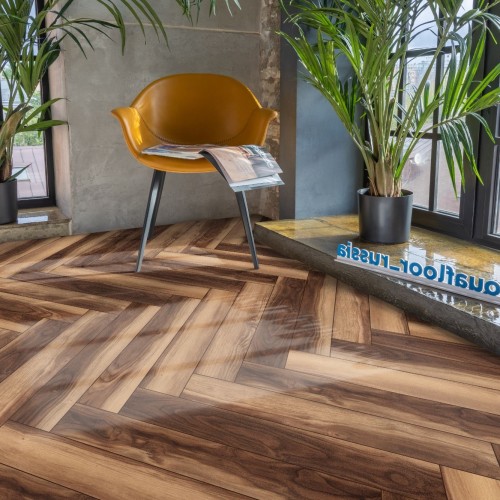Кварцвиниловый SPC ламинат Aquafloor Parquet Plus AF6021PQN+ венгерская елка 720×120×7