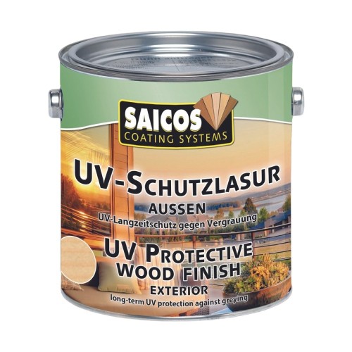 Лазурь бесцветная для дерева Saicos UV-Schutzlasur Aussen 1101 2,5 л