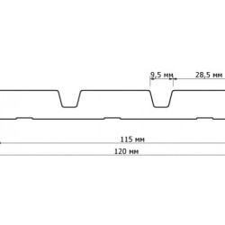 Стеновая панель из полистирола Hiwood LV124 BR416 2700×120×12