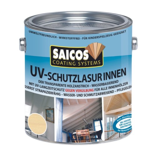 Лазурь бесцветная для дерева Saicos UV-Schutzlasur Innen 7701 2,5 л