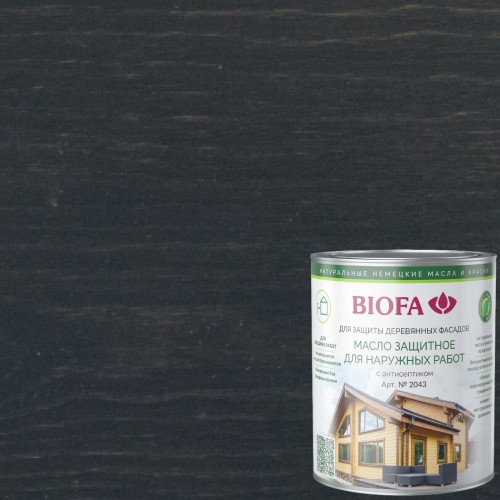 Масло для фасадов Biofa 2043 цвет 4324 Грифель 2,5 л
