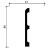 Плинтус из полистирола Decor-Dizayn 706 Ясень 706−92SH прямой скругленный 2400×80×13, технический рисунок