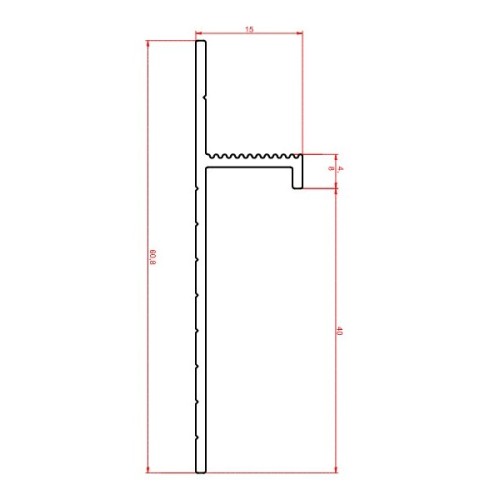 Плинтус алюминиевый теневой Modern Decor золото матовое 2000×40×15