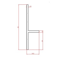 Плинтус алюминиевый теневой Modern Decor серебро 2000×20×12,5