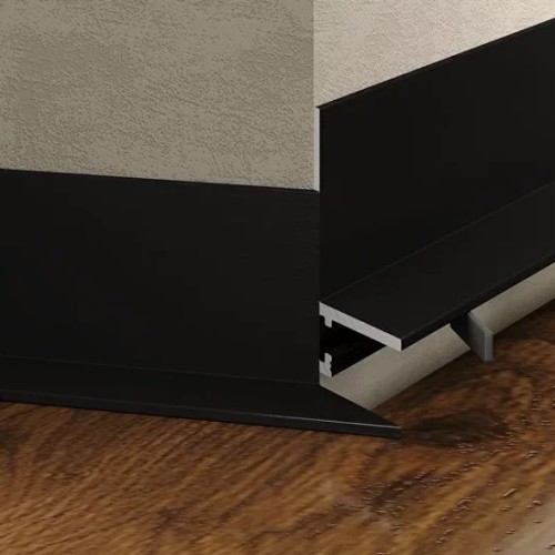 Микроплинтус алюминиевый Laconistiq MICRO L Черный RAL 9005 17-21-245 матовый 2450×25,8×16,2