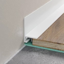 Микроплинтус алюминиевый Laconistiq MICRO L Белый муар RAL 9016 17-32-245 2450×25,8×16,2