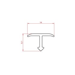 Порожек алюминиевый Modern Decor Т-образный серебро матовое 3000×14×9,1