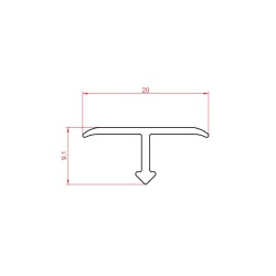 Порожек алюминиевый Modern Decor Т-образный золото матовое 3000×20×9,1