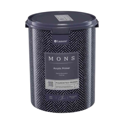 Грунтовка латексная под краску Lanors Mons Pigmented Primer акриловая на водной основе 4,5 л