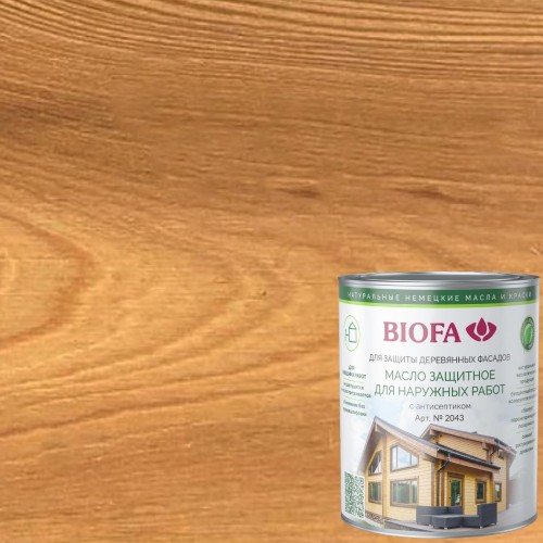Масло для фасадов Biofa 2043 цвет 4301 Лиственница 2,5 л