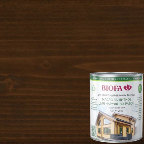Масло для фасадов Biofa 2043 цвет 4303 Каштан 0,4 л