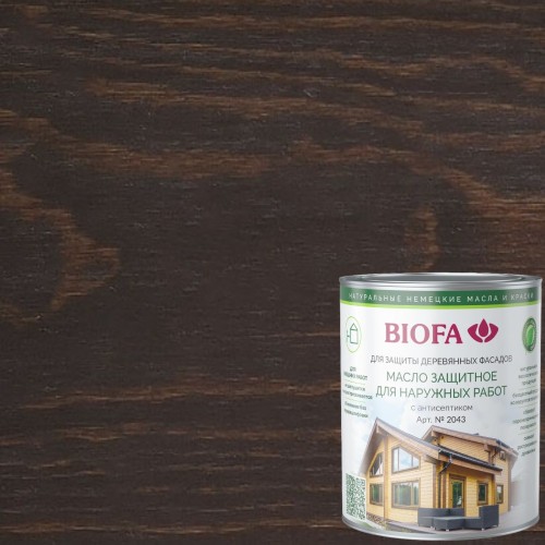 Масло для фасадов Biofa 2043 цвет 4322 Эбеновое дерево 2,5 л