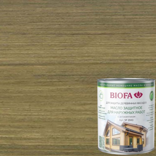 Масло для фасадов Biofa 2043 цвет 4342 Зеленый дуб 10 л