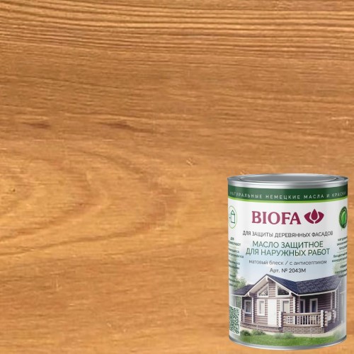 Масло для фасадов Biofa 2043М цвет 4301 Лиственница 10 л