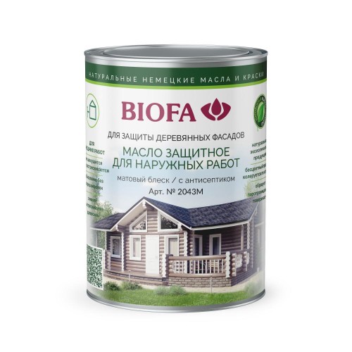 Масло для фасадов Biofa 2043М цвет 4304 Вишня 1 л