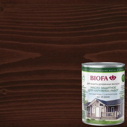 Масло для фасадов Biofa 2043М цвет 4306 Бордовый 2,5 л