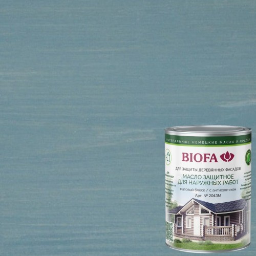 Масло для фасадов Biofa 2043М цвет 4316 Морская Галька 0,4 л Масло для фасадов Biofa 2043М цвет 4316 Морская Галька 0,4 л