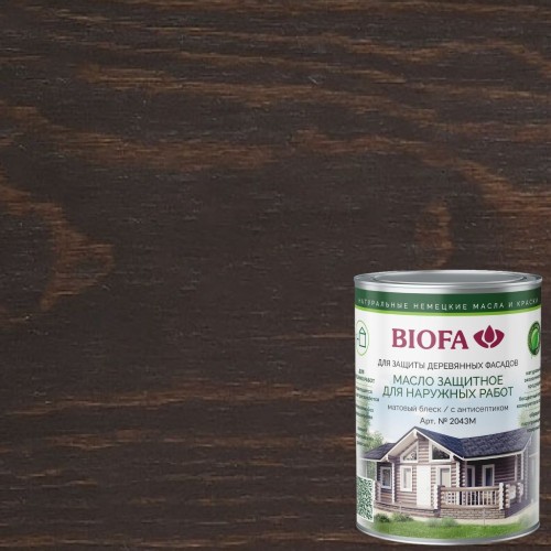 Масло для фасадов Biofa 2043М цвет 4322 Эбеновое дерево 10 л