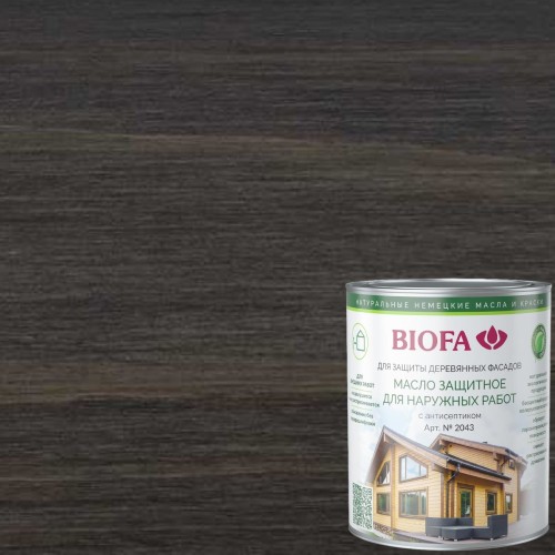 Масло для фасадов Biofa 2043 цвет 4325 Лакрица 10 л