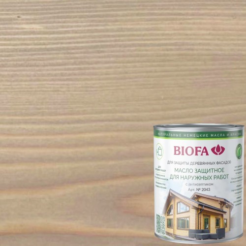 Масло для фасадов Biofa 2043 цвет 4333 Ладан 1 л