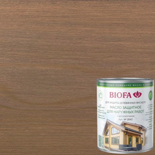 Масло для фасадов Biofa 2043 цвет 4335 Бисквит 1 л