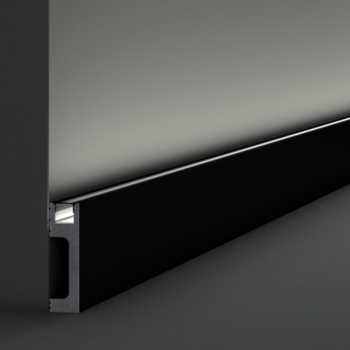 Потолочный плинтус с подсветкой NMC Wallstyl IL10 Black 2000×23×80