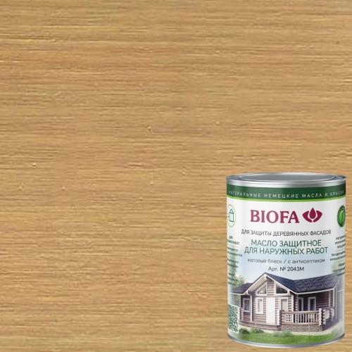 Масло для фасадов Biofa 2043М цвет 4344 Серый дуб 10 л