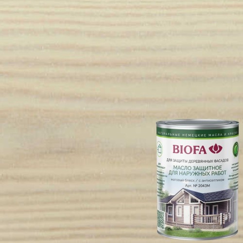 Масло для фасадов Biofa 2043М цвет 4345 Молочный дуб 0,4 л Масло для фасадов Biofa 2043М цвет 4345 Молочный дуб 0,4 л