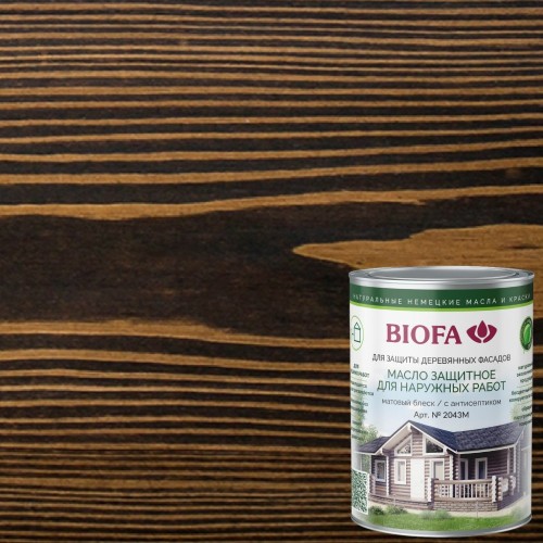 Масло для фасадов Biofa 2043М цвет 8541 Бренди 10 л