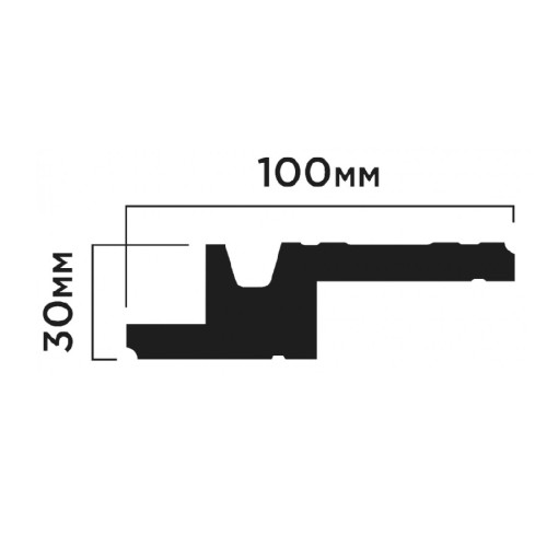Потолочный плинтус под покраску Hiwood A100V1 с подсветкой 2000×100×30
