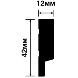 Финишный молдинг Hiwood LF124A MP5 2700×42×12, технический рисунок