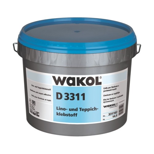 Клей для линолеума WAKOL D 3311 акриловый на водной основе 14 кг