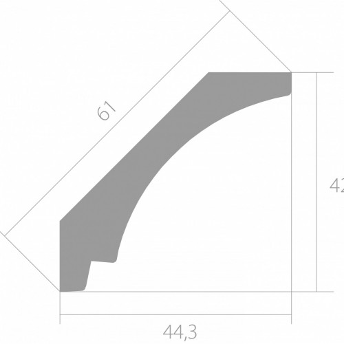 Потолочный плинтус ЛДФ под покраску Ultrawood CR 0017 i 2000×44,3×42 Потолочный плинтус ЛДФ под покраску Ultrawood CR 0017 i 2000×44,3×42